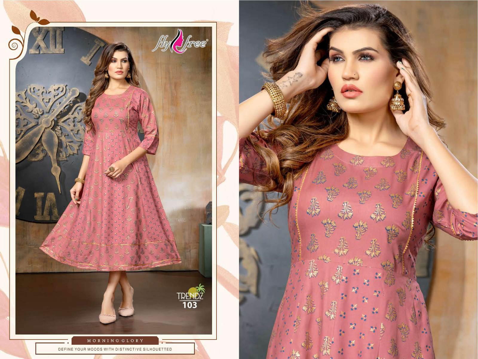 Fly Free Trendz Ethnic Wear Wholesale Anarkali Kurti Collection